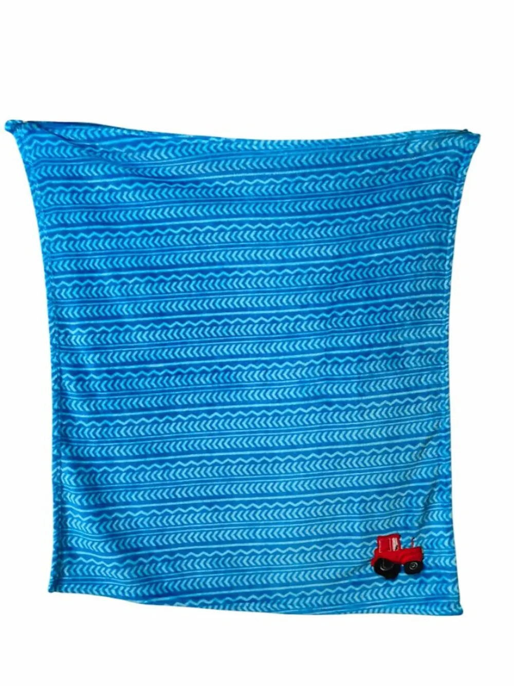 Le Bebe Favorite Red Tractor Truck Zig Zag Blue Security Blanket 34